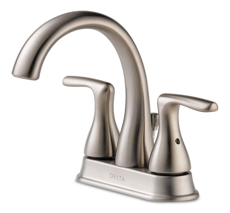 Delta Principals 2-Handle Lavatory Sink Faucet, Centreset Installation, Brushed Nickel D2