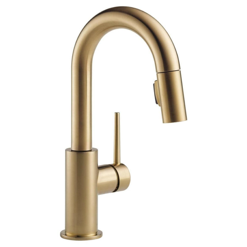 Delta Trinsic 1-Handle Pull-Down Bar/Prep Faucet, Champagne Bronze G0