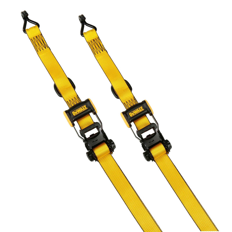DEWALT 3,300-lb Ratchet Tie Down Strap, Weatherproof, 1.5-in x 16-ft (3.8 cm x 4.8 m), 2-pk A6