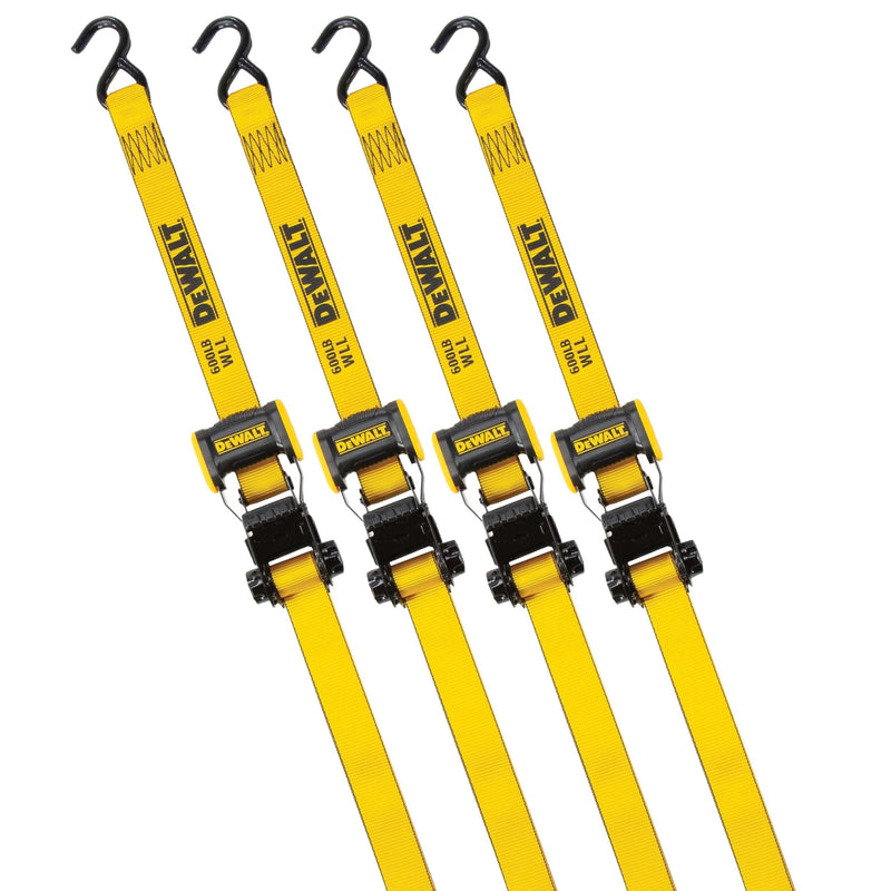 DEWALT DXBC18004 1,800-lb Ratchet Tie-Down Straps, 1.25-in x 12-ft, 4-pk S6