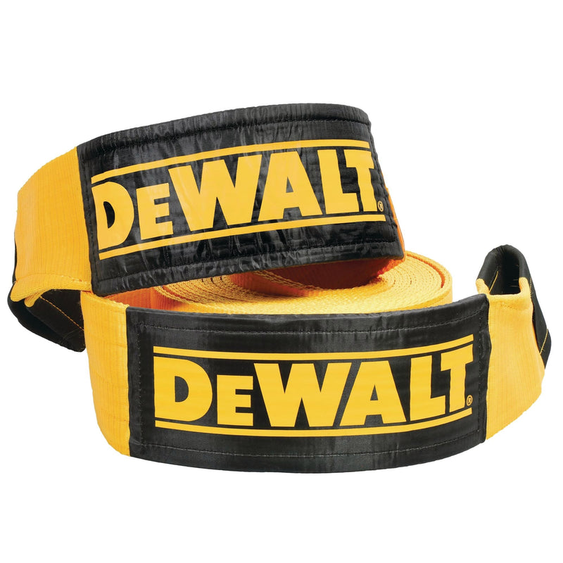 DEWALT Heavy-Duty 75000-lb Break Strength Looped End Recovery Strap, Yellow, 6-in x 30-ft F3