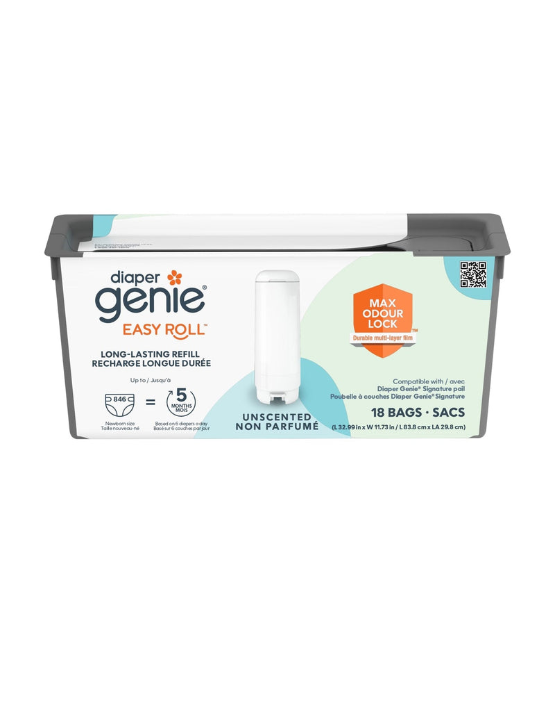 Diaper Genie Easy Roll Long-Lasting Refills, White, 18-pk U1