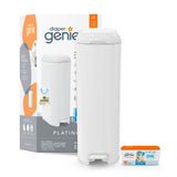 Diaper Genie Platinum Stainless Steel Pail, White