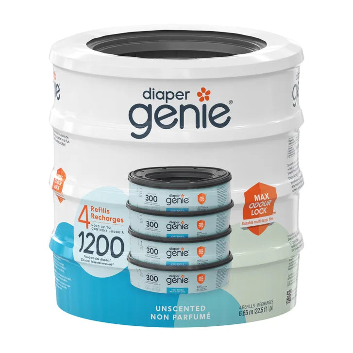 Diaper Genie Unscented Round Refill, 4-pack U5