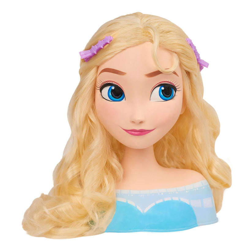 Disney Frozen Elsa Styling Head Toy with 14 Accessories for Hair Styling and Braiding, Ages 3+ W2