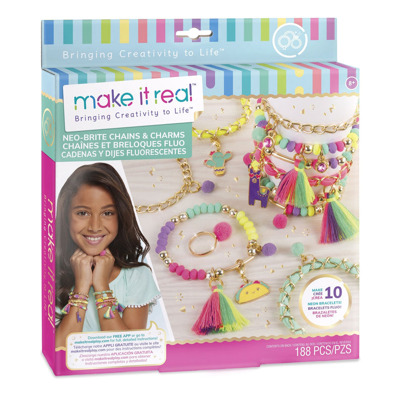 DIY Customizable Friendship Bracelete & Charms, Multi-Coloured, 188-pk, for Arts & Crafts/Birthday Favour J6