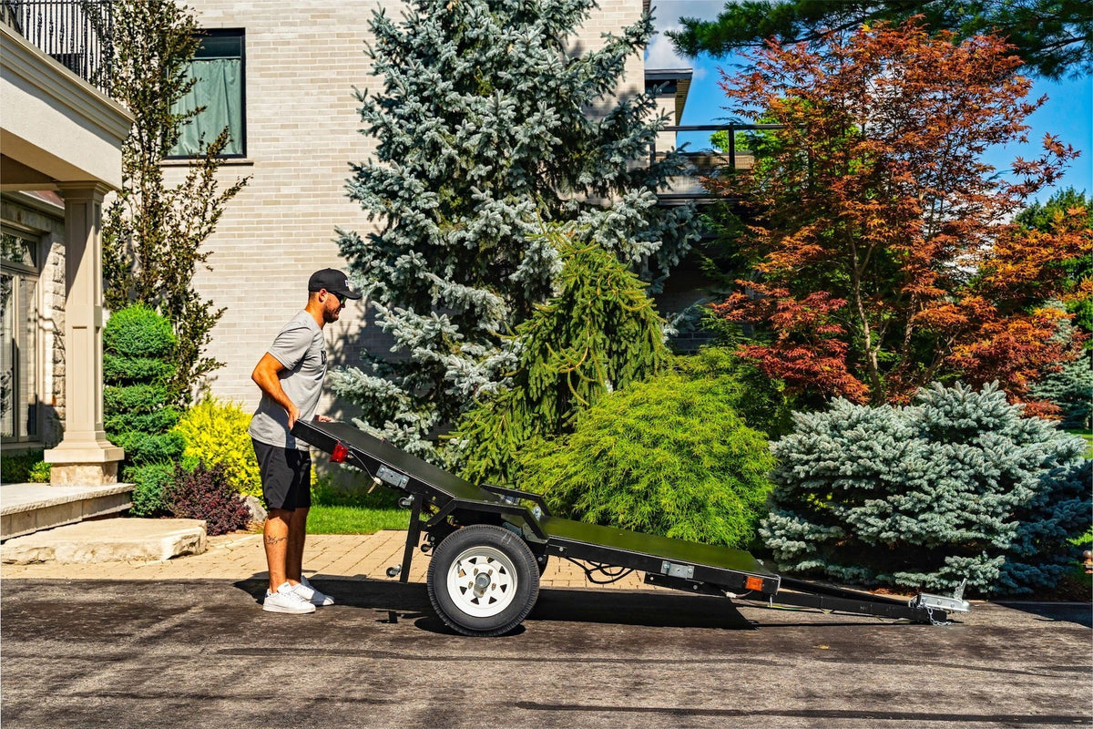 DK2 4x8-ft Single-Axle Folding Utility Trailer with 2-in Ball Coupler