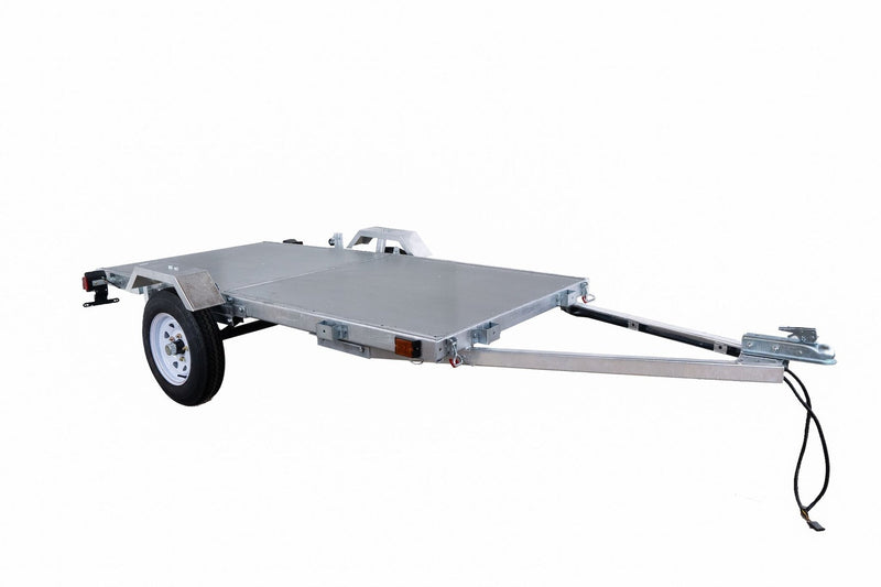 DK2 4x8-ft Single-Axle Galvanized Folding Utility Trailer V1