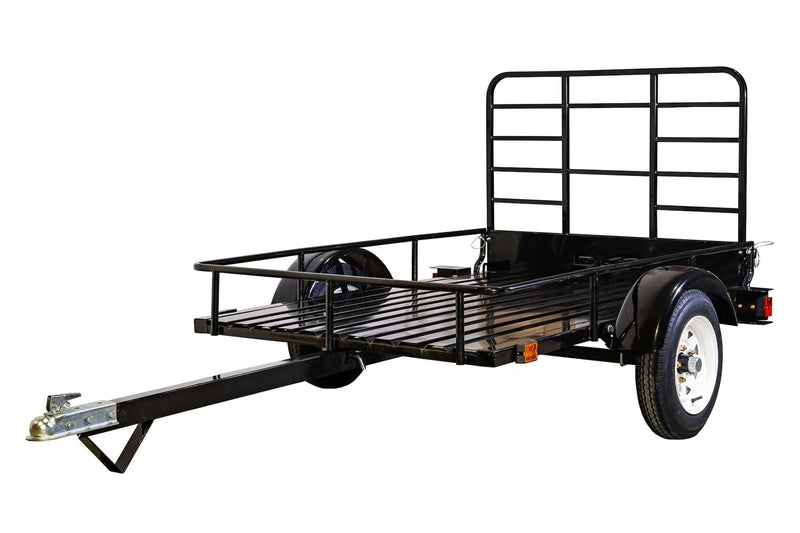 DK2 by Marlon 4x6-ft Single-Axle Black Open Rail Utility Trailer with Ramp Gate, 1314-lb Capacity G5