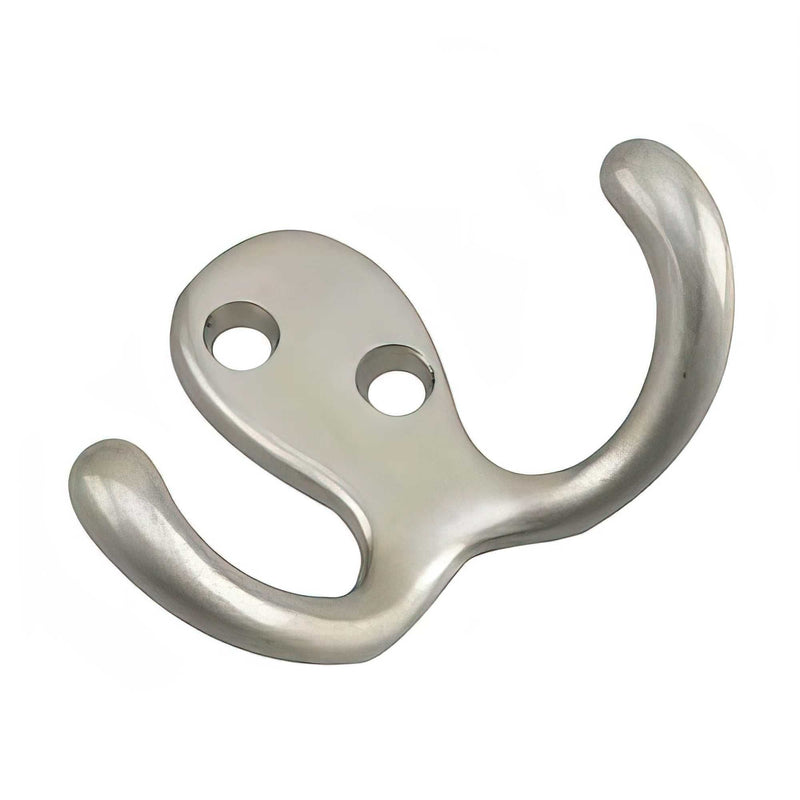 Double Wardrobe Hook, Brushed Nickel, 4pk V1