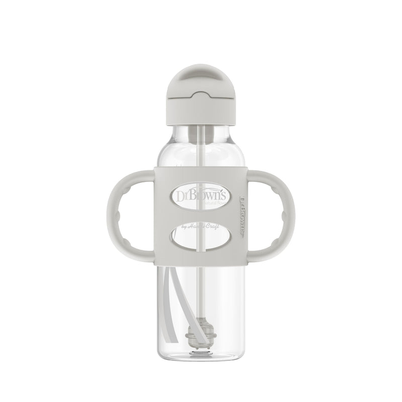 Dr. Brown's Milestones Narrow Sippy Straw Bottle with Handles, 8-oz R1