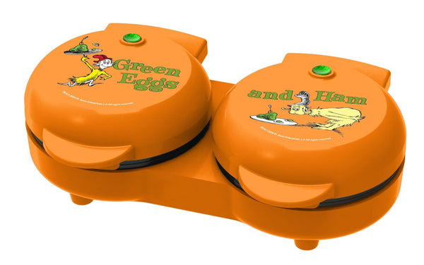 Dr. Seuss Dual Non-Stick Mini Grill & Griddle, 1100 W, Orange Z8