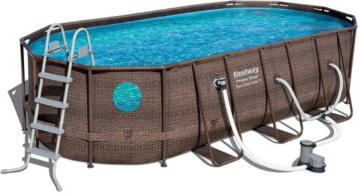 18' x 9 'x 48' above ground swimming pool Set with metal frame home swimming pool sand filter pump, skimmer and vacuum B0