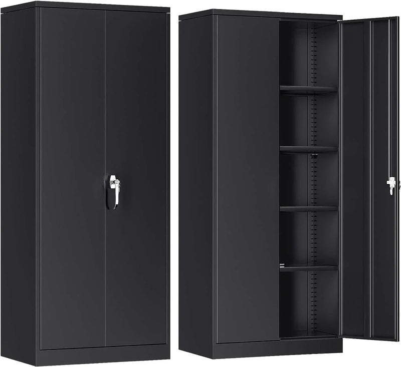 Atripark Metal Storage Cabinet with Lock, 72" Lockable Garage Tool Cabinet with Doors S4