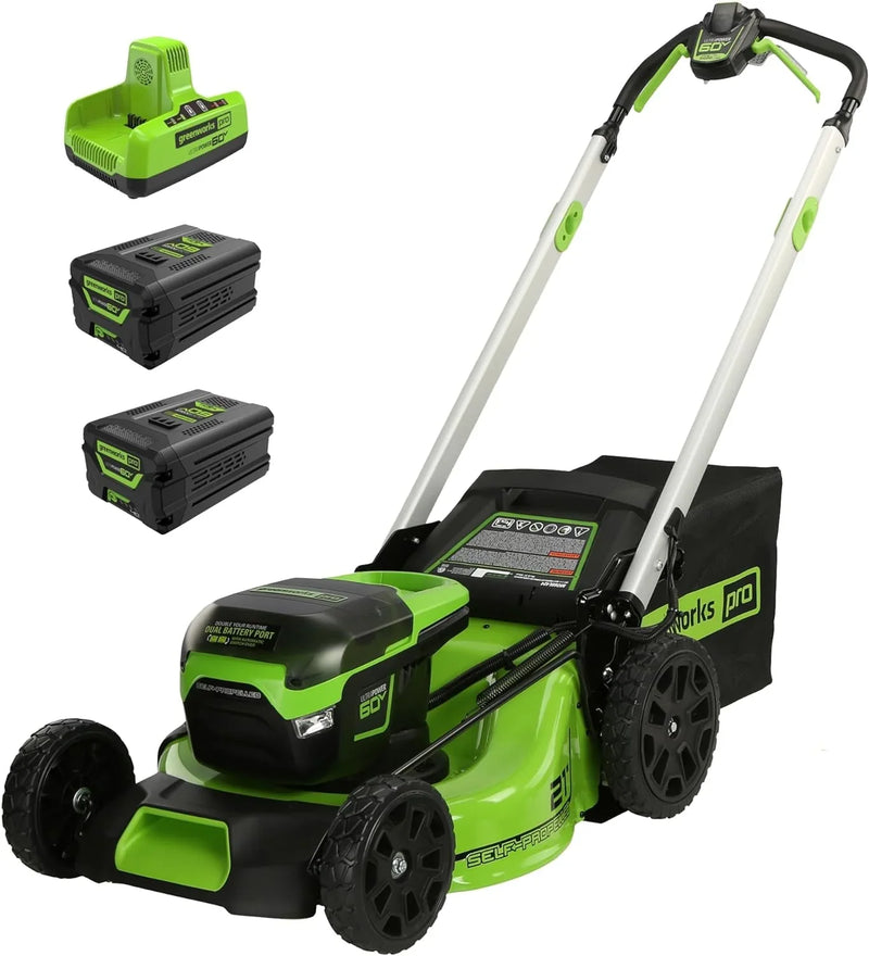 60V 21” Cordless (Self-Propelled) Lawn Mower , 2 x 4.0Ah Batteries and Dual Port Rapid Charger E2