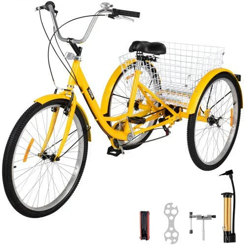 Adult Tricycle 26 7 Speed 3 Wheel Trike Bicycle Bike Cruise w Basket Shooping X8