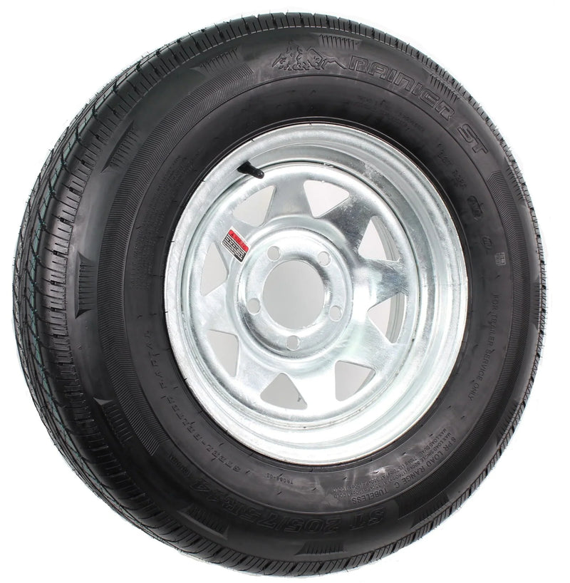 Radial Trailer Tire on Rim ST205/75R14 with 5 Lug Galvanized Spoke Wheel B4