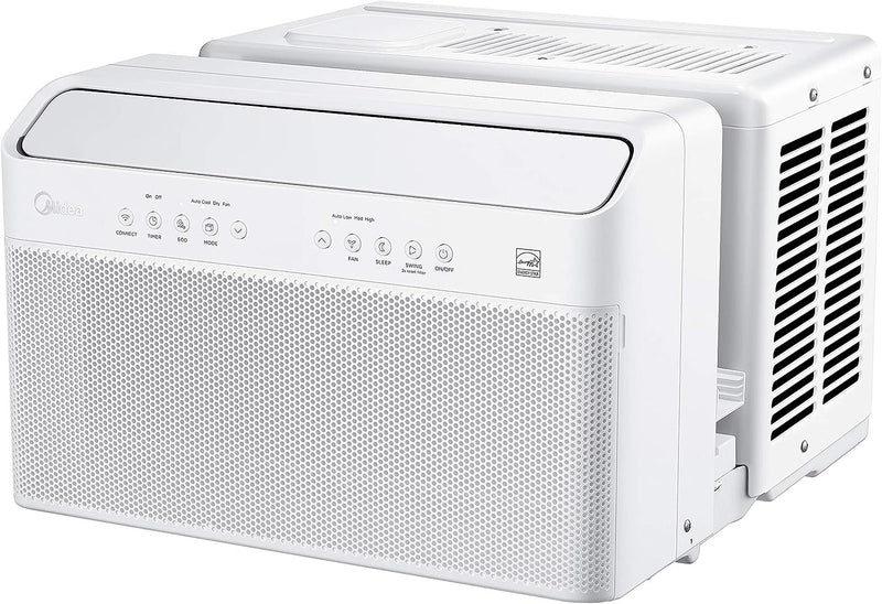 U-Shaped Inverter Window Air Conditioner 12,000BTU with Open Window Flexibility, Robust Installation,Extreme Quiet, 35% Energy Saving, Smart Control, Alexa, Remote, Bracket Included (Renewed) J5