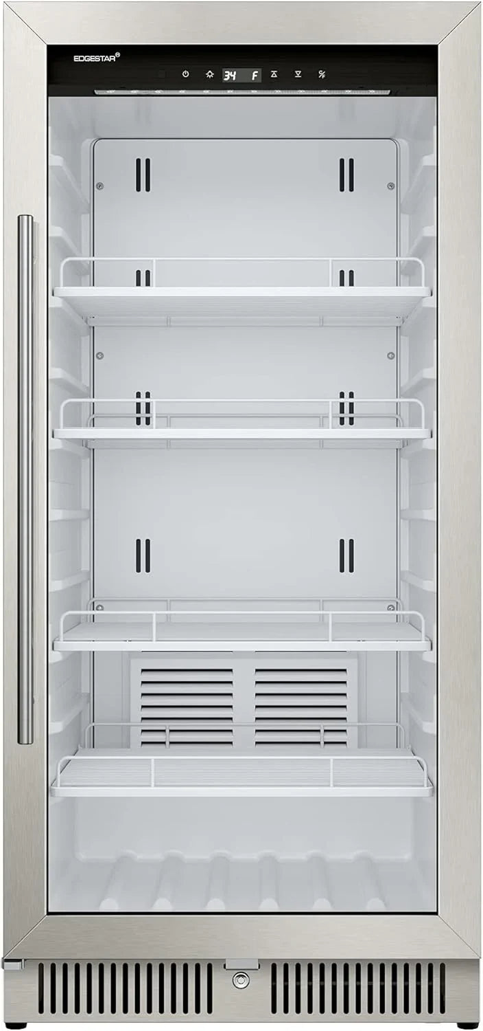 22" Wide 10.1 Cu. Ft. Commercial Beverage Merchandiser – Stainless Steel, Temp Alarm, Reversible Door E8