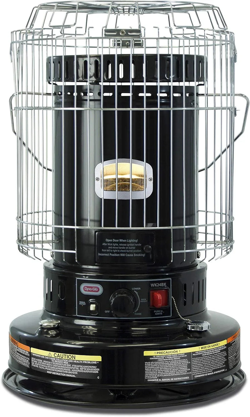 Dyna-Glo WK24BK 23,000 BTU Indoor Kerosene Heater, No Electricity Needed, Black X4