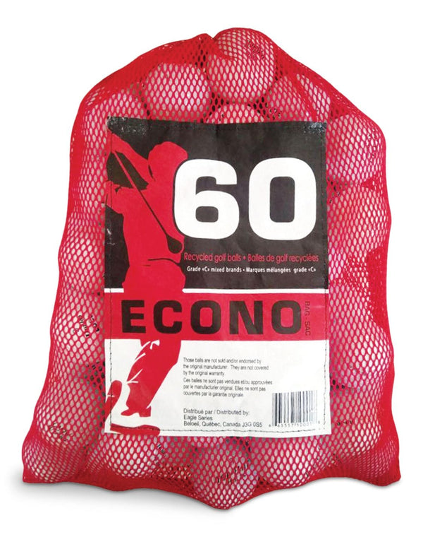 Econo Mixed Recycled Golf Balls, Grade C, 60-pk Q3