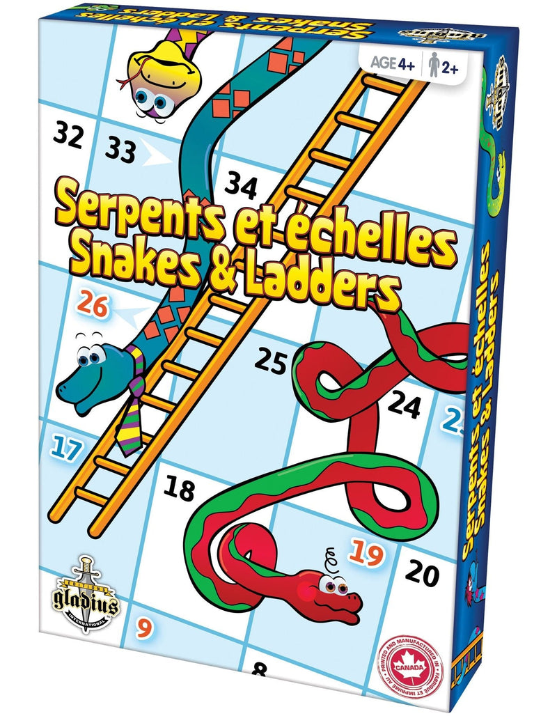 Editions Gladius Snakes & Ladders Classic Family Board Game Set, Ages 4+ O8