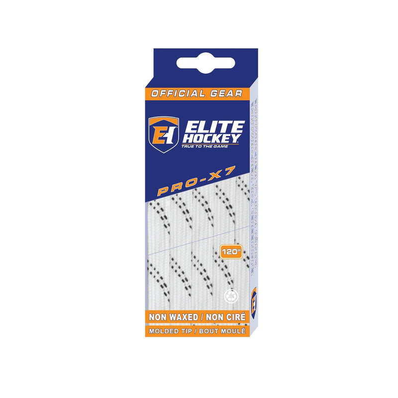 Elite Hockey Pro-X7 Skate Laces, Non-Waxed, White, Assorted Sizes H6