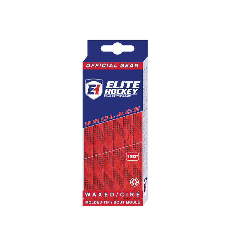 Elite Hockey Prolace Skate Laces, Waxed, Red, Assorted Sizes L4