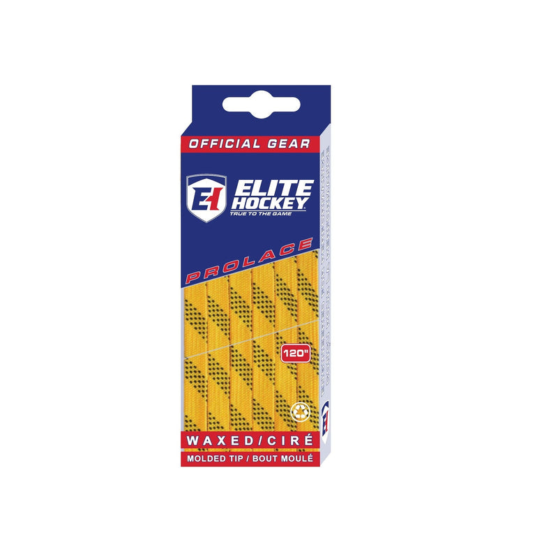 Elite Hockey Prolace Skate Laces, Waxed, Yellow, Assorted Sizes Y9