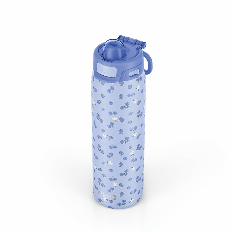 Ello Pop & Fill Insulated Stainless Steel Kids' Water Bottle with Dual Sip & Chug Lid, Various Colours, 22-oz A0