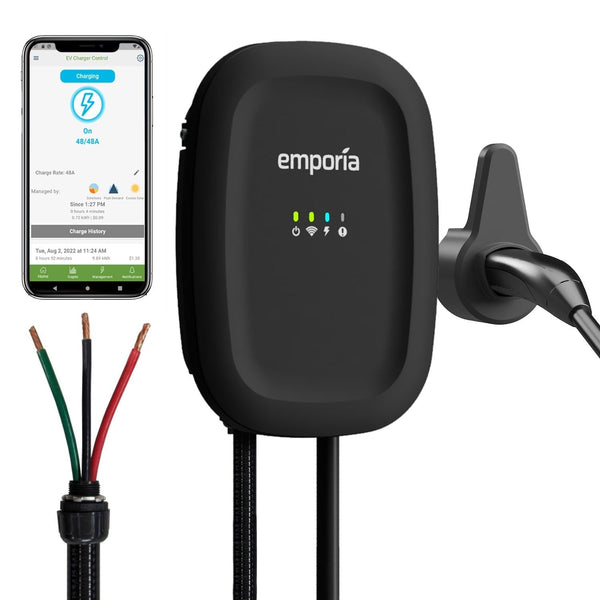 Emporia 48A Wi-Fi Level 2 Hardwired NACS EV Charger E1