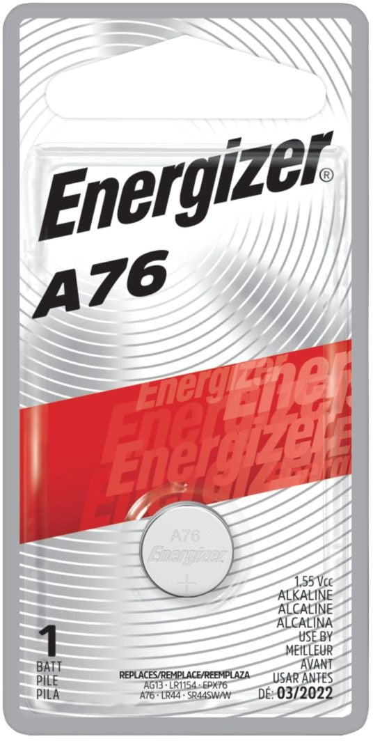 Energizer 1-pk A76 LR44 1.5V / 1.5 Volt Alkaline Miniature Battery, Long Lasting