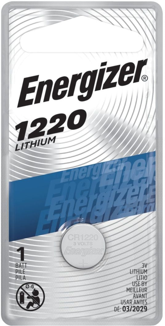 Energizer 1-pk ECR1220 DL1220 3V / 3 Volt Lithium Coin Battery, Long Lasting F9