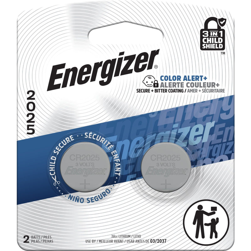 Energizer 2-pk CR2025 3V / 3 Volt Lithium Coin Cell Batteries, Long Lasting S5
