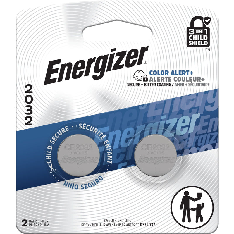 Energizer 2-pk CR2032 3V / 3 Volt Lithium Coin Cell Batteries, Long Lasting K1