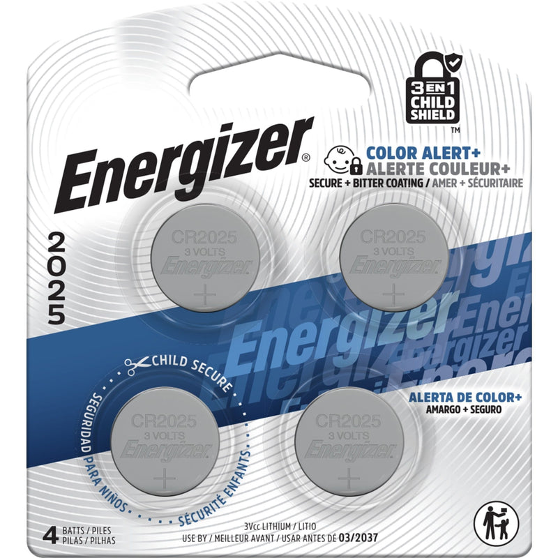 Energizer 2025 3V Lithium Coin Batteries, Long-Lasting, 4-pk X0