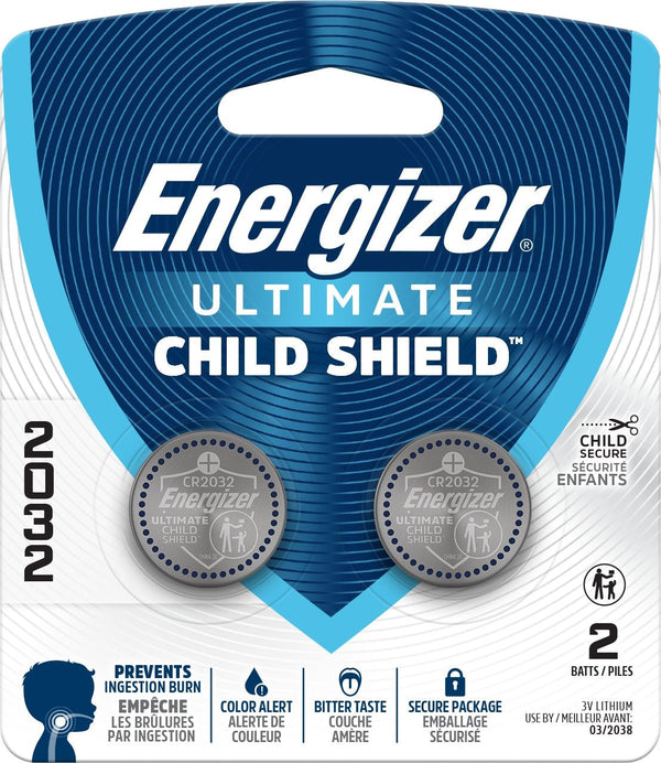 Energizer 2032 Child Shield Lithium Battery, 2-Pack P4
