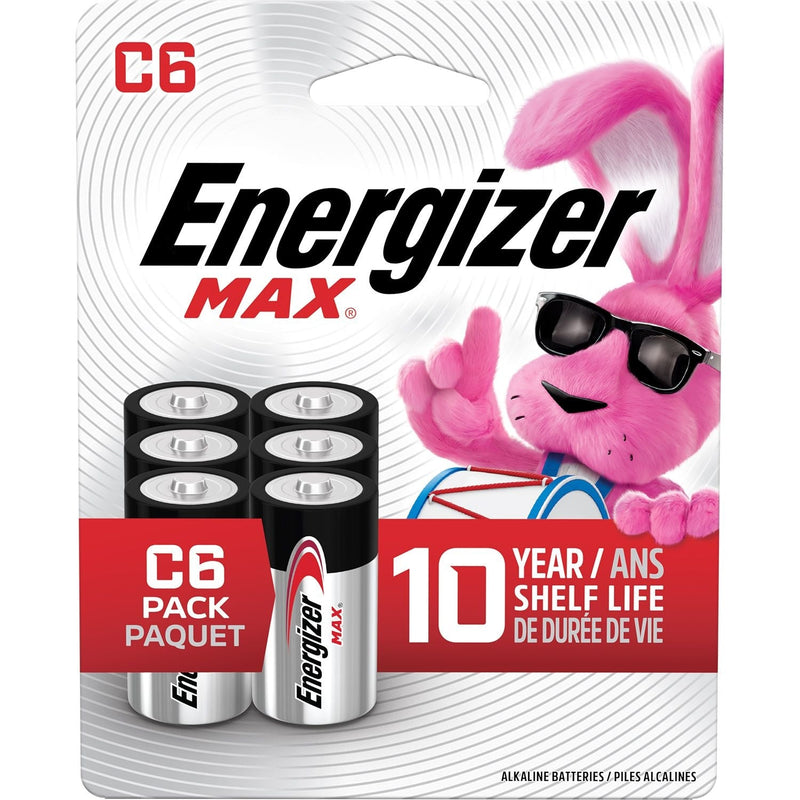 Energizer Alkaline C Battery, 6-Pack C6