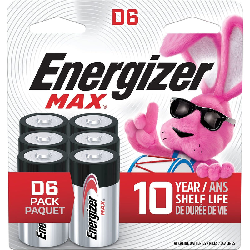 Energizer Alkaline D Battery, 6-Pack R4