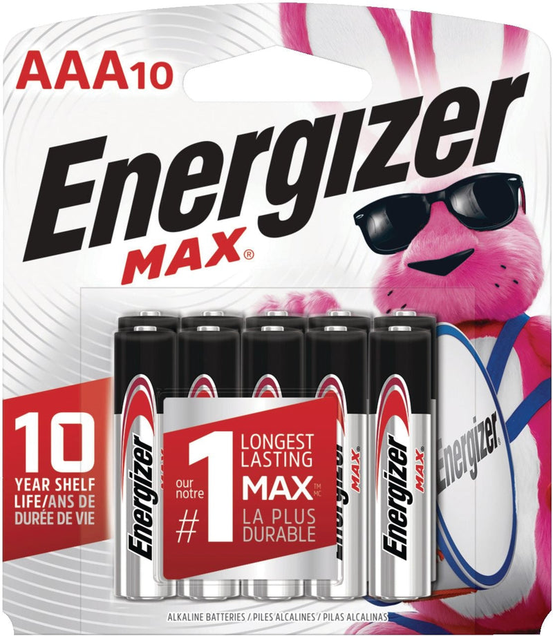 Energizer Max 10-pk AAA Alkaline Batteries, Long Lasting, All Purpose T7