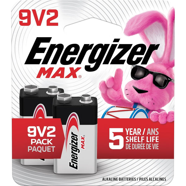 Energizer Max 2-pk 9V / 9 Volt Alkaline Batteries, Long Lasting, All Purpose M9