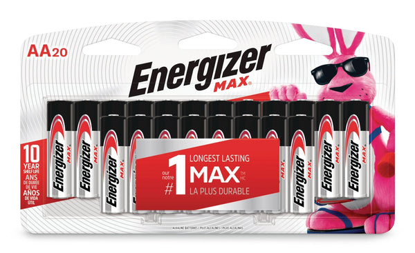 Energizer Max 20-pk AA Alkaline Batteries, Long Lasting, All Purpose O7