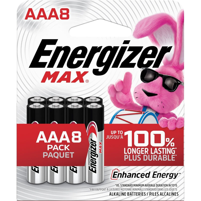 Energizer Max 8-pk AAA Alkaline Batteries, Long Lasting, All Purpose X1