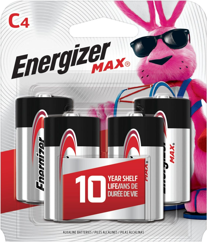 Energizer Max4-pk C Alkaline Batteries, Long Lasting, All Purpose H4