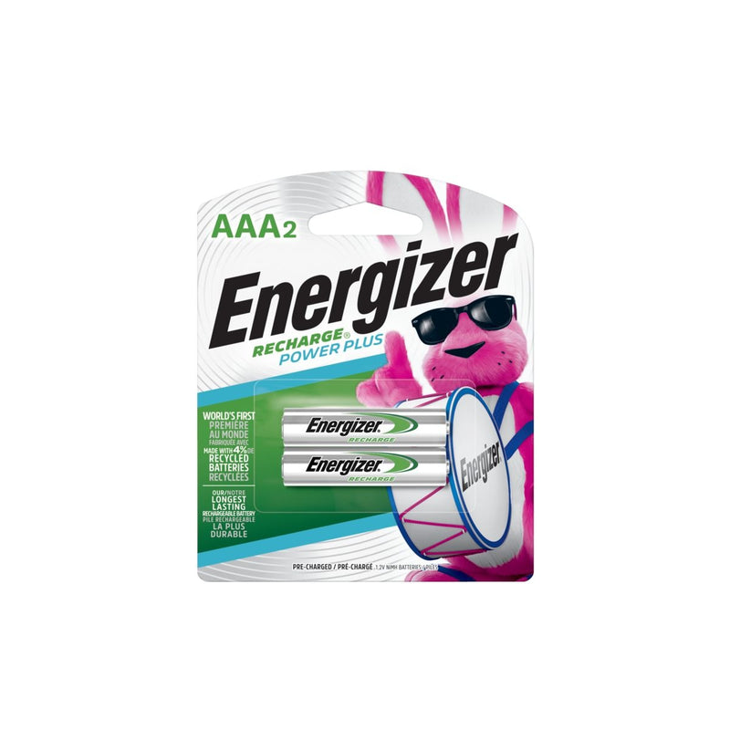 Energizer NH12BP-2 2-pk AAA 800mAh NiMH Rechargeable Batteries, Pre-Charged, All Purpose R6
