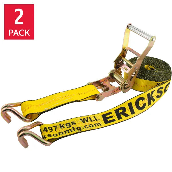 Erickson 8.2 m (27 ft.) Ratchet Strap with Double J Hooks 2-pack C7