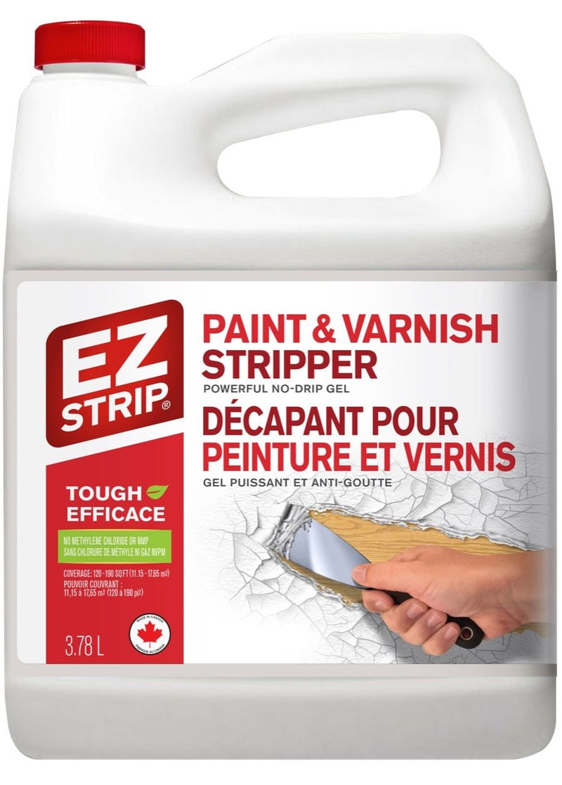 EZ Strip Professional Strength Paint Remover & Varnish Stripper Gel, Low VOC, 3.78-L O1