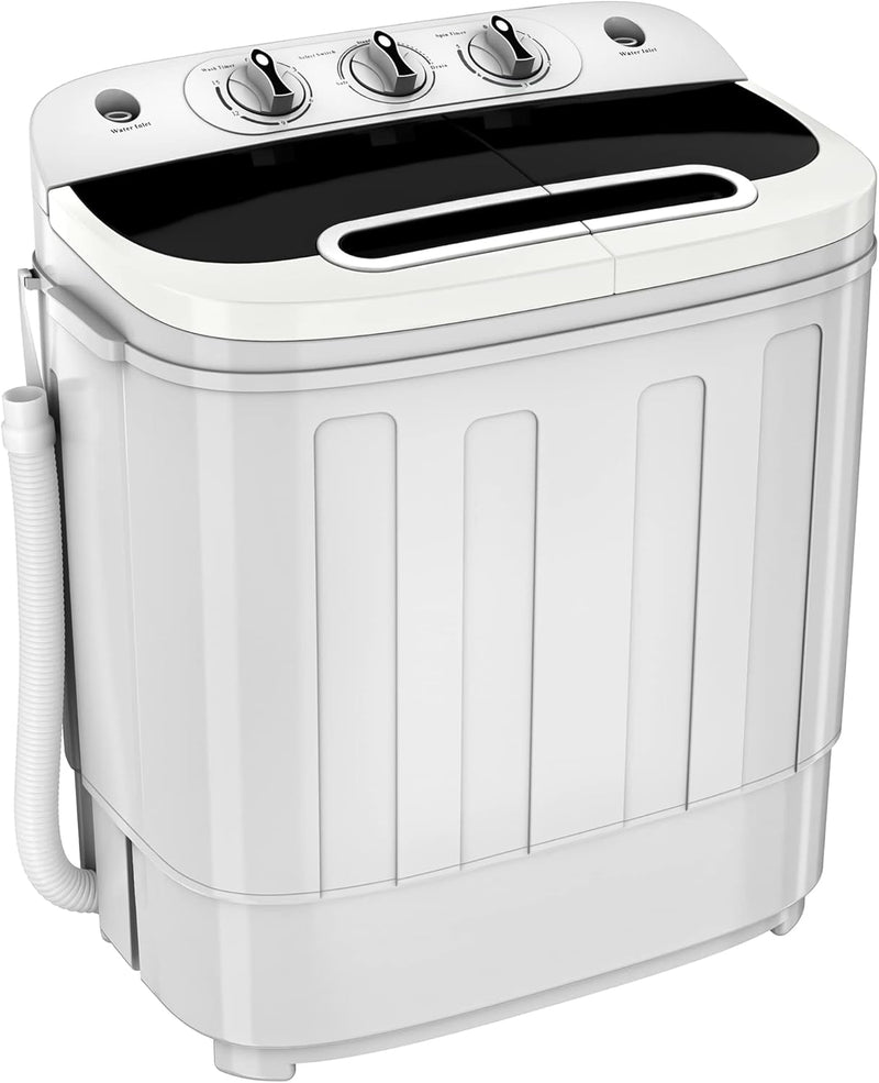 Portable mini double-burner washing machine, capacity 13 pounds, equipped with a spin dryer, a compact clothes washing machine, a lightweight small-sized washing machine, suitable for families, apartments, dormitory rooms, and campers. Q6