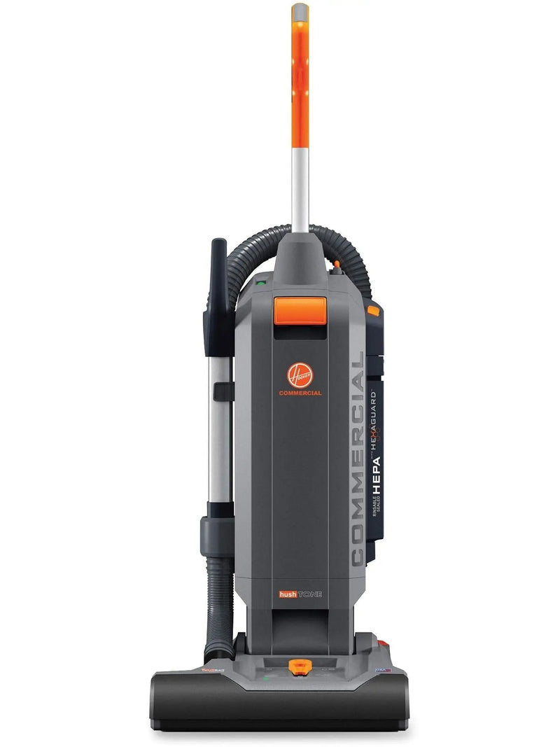 Hoover Commercial HushTone Upright Vacuum Cleaner, 15 inches with Intellibelt, For Carpet and Hard Floors, CH54115, Gray G3