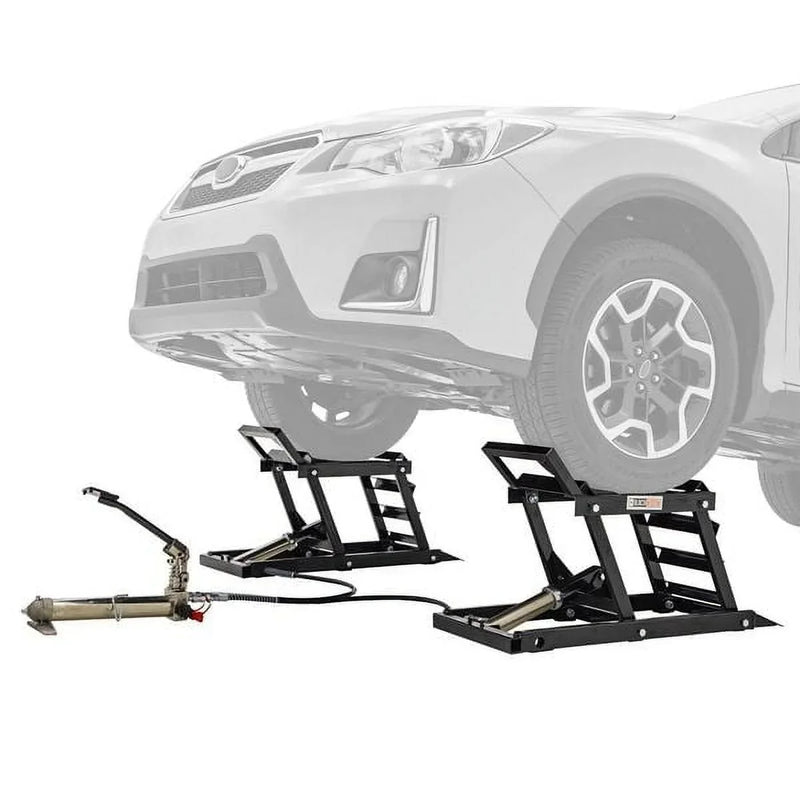 Black Widow Hydraulic Car Lift with Ramp - 3,000 lb. per pair Capacity O8